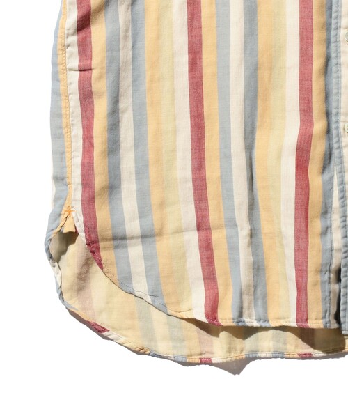 BEAMS PLUS（ビームスプラス）の「ダブルガーゼ マルチストライプ ボタンダウン シャツ クラシック フィット（シャツ/ブラウス・メンズ・ベージュ/ブラウン・M/L/S）」の16枚目の写真