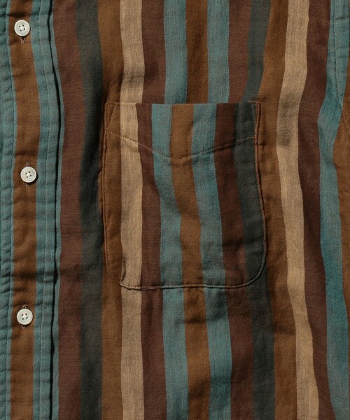 BEAMS PLUS（ビームスプラス）の「ダブルガーゼ マルチストライプ ボタンダウン シャツ クラシック フィット（シャツ/ブラウス・メンズ・ベージュ/ブラウン・M/L/S）」の21枚目の写真
