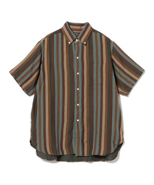 BEAMS PLUS（ビームスプラス）の「ダブルガーゼ マルチストライプ ボタンダウン シャツ クラシック フィット（シャツ/ブラウス・メンズ・ベージュ/ブラウン・M/L/S）」の4枚目の写真
