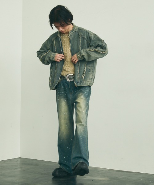 Shoowtime(ショウタイム)の「Block fringe pattern long T-shirt / ブロックフリンジパターンロングTシャツ(Tシャツ/カットソー・メンズ・ブラック/ベージュ/オフホワイト・MEDIUM/LARGE/X-LARGE)」の15枚目の写真
