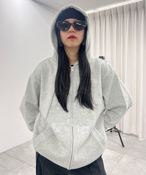 Figments（フィグメンツ）の「FOILプリントダブルZIPパーカー（パーカー・レディース・スミクロ/杢グレー・LARGE/X-LARGE）」の8枚目の写真