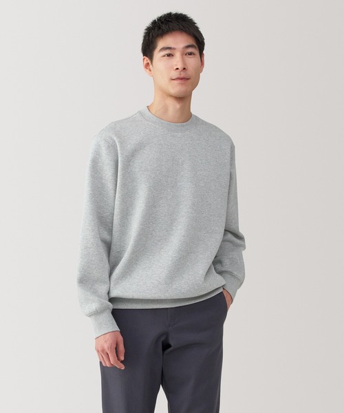 無印良品（ムジルシリョウヒン）の「紳士　スウェットシャツ（スウェット・メンズ・グレー/ブラック/アイボリー/スモーキーグリーン系/ネイビー/オレンジ系・S/M/L/XL）」の3枚目の写真
