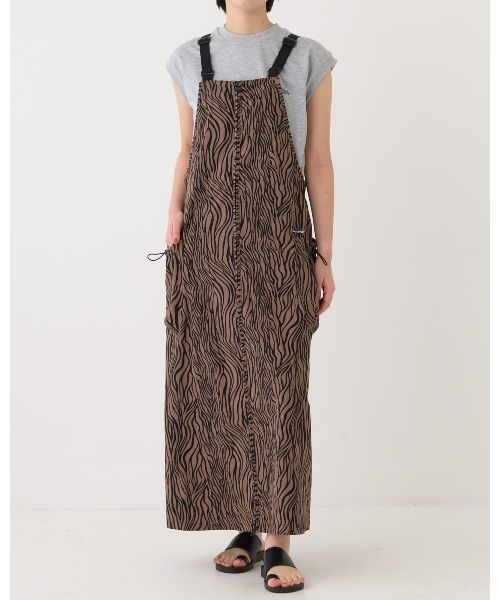 THOUSAND MILE × フリークスストア ゼブラ柄サロペット THOUSAND MILE/サロペットワンピース / ゼブラ / デニムライク