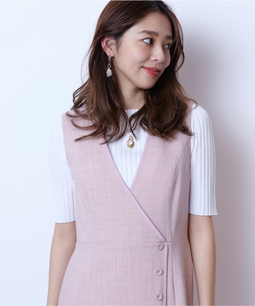 【新品】JUSGLITTY レディ５分袖リブニット JUSGLITTY（ジャスグリッティー）の「レディ5分袖リブニット