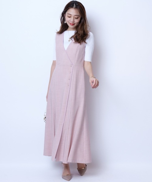 JUSGLITTY レディ５分袖リブニット モカ JUSGLITTY（ジャスグリッティー）の「レディ5分袖リブニット
