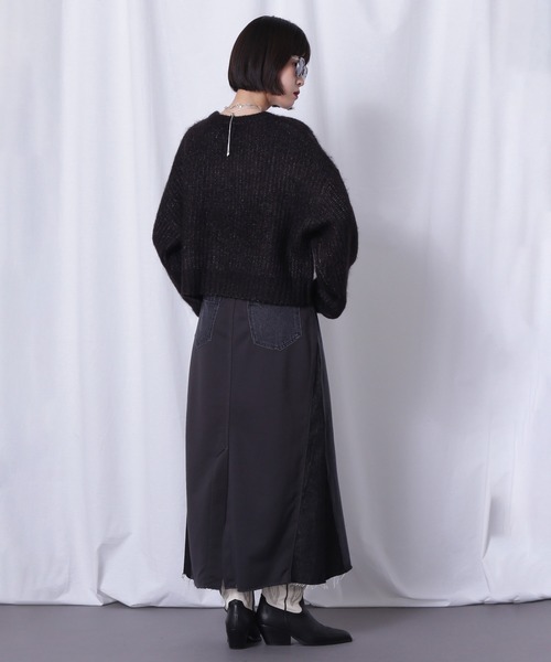 ROSE BUD(ローズバッド)の「クルーネックニットプルオーバー(ニット/セーター・レディース・グリーン/ブラック/ホワイト・ONE SIZE)」の14枚目の写真