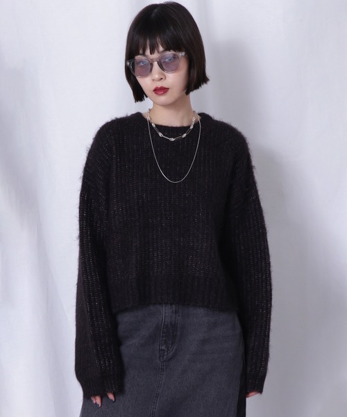 ROSE BUD(ローズバッド)の「クルーネックニットプルオーバー(ニット/セーター・レディース・グリーン/ブラック/ホワイト・ONE SIZE)」の15枚目の写真