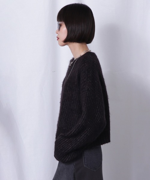 ROSE BUD(ローズバッド)の「クルーネックニットプルオーバー(ニット/セーター・レディース・グリーン/ブラック/ホワイト・ONE SIZE)」の16枚目の写真