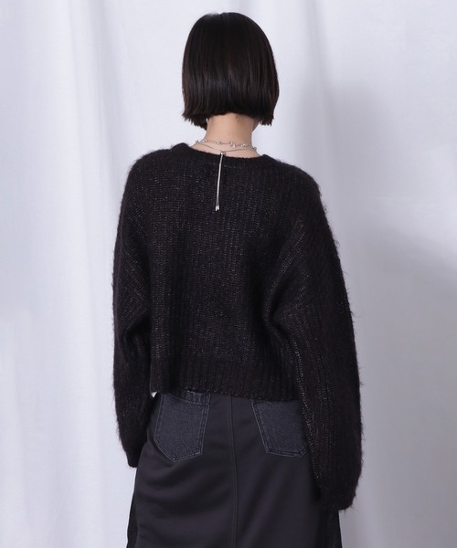 ROSE BUD(ローズバッド)の「クルーネックニットプルオーバー(ニット/セーター・レディース・グリーン/ブラック/ホワイト・ONE SIZE)」の17枚目の写真