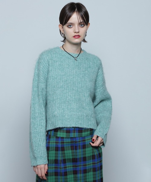 ROSE BUD(ローズバッド)の「クルーネックニットプルオーバー(ニット/セーター・レディース・グリーン/ブラック/ホワイト・ONE SIZE)」の22枚目の写真