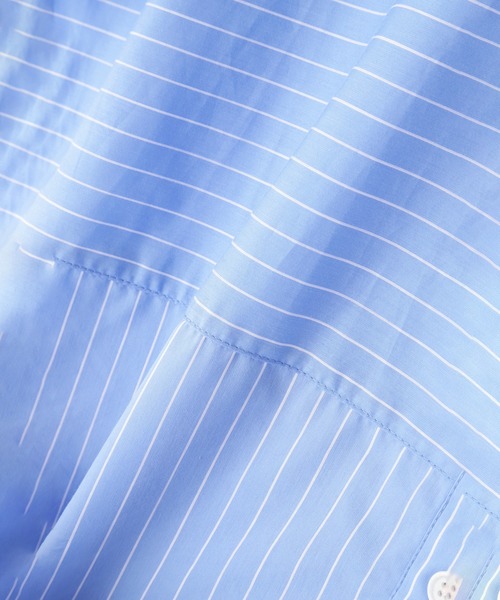 ROSE BUD（ローズバッド）の「(OKIRAKU×ROSEBUD)ストライプパネル フリンジエンブロイダリー チュニックシャツ（シャツ/ブラウス・レディース・ブルー/ベージュ・ONE SIZE）」の22枚目の写真