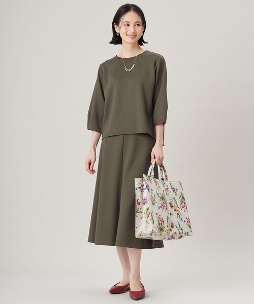 自由区(ジユウク)の「ブークレダンボールフレア スカート(スカート・レディース・ネイビー系/カーキ系・32)」の6枚目の写真