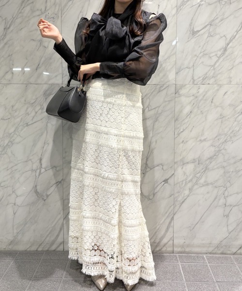 SELFIST（セルフィスト）の「【non-no掲載】【セットアップ対応】ケミカルレースマーメイドスカート 春服 オケージョン（スカート・レディース・グレー/オフホワイト/イエロー・38/36）」の7枚目の写真