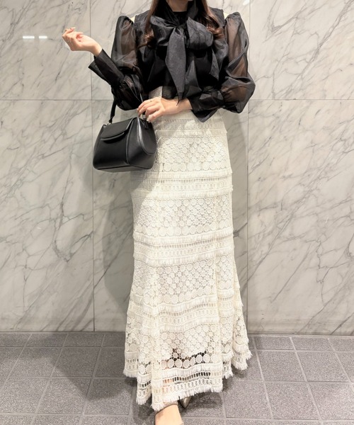 SELFIST（セルフィスト）の「【non-no掲載】【セットアップ対応】ケミカルレースマーメイドスカート 春服 オケージョン（スカート・レディース・グレー/オフホワイト/イエロー・38/36）」の8枚目の写真
