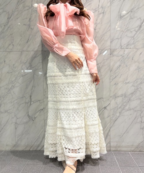 SELFIST（セルフィスト）の「【non-no掲載】【セットアップ対応】ケミカルレースマーメイドスカート 春服 オケージョン（スカート・レディース・グレー/オフホワイト/イエロー・38/36）」の9枚目の写真