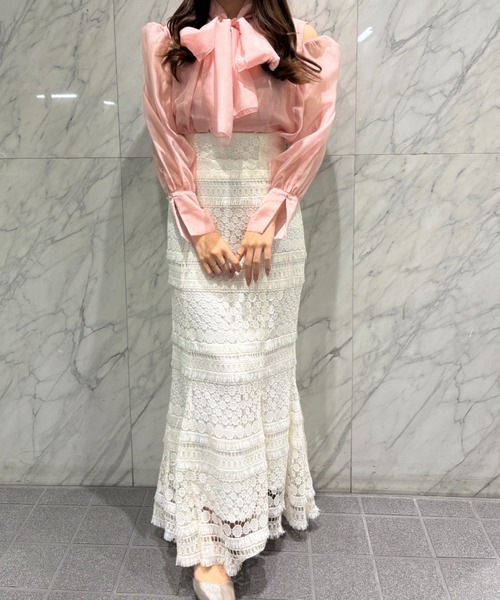 SELFIST（セルフィスト）の「【non-no掲載】【セットアップ対応】ケミカルレースマーメイドスカート 春服 オケージョン（スカート・レディース・グレー/オフホワイト/イエロー・38/36）」の10枚目の写真