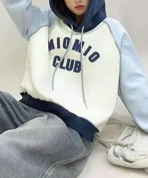 aimoha（アイモハ）の「カラーブロックパーカー（パーカー・レディース・ブルー/グレー/イエロー・FREE）」の3枚目の写真