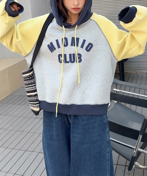 aimoha（アイモハ）の「カラーブロックパーカー（パーカー・レディース・ブルー/グレー/イエロー・FREE）」の5枚目の写真