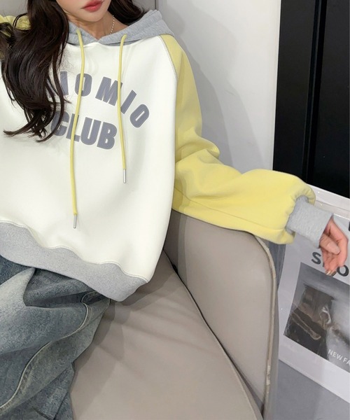 aimoha（アイモハ）の「カラーブロックパーカー（パーカー・レディース・ブルー/グレー/イエロー・FREE）」の10枚目の写真