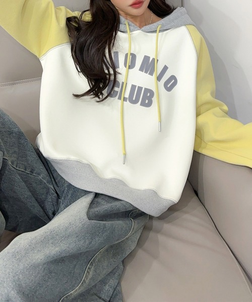 aimoha（アイモハ）の「カラーブロックパーカー（パーカー・レディース・ブルー/グレー/イエロー・FREE）」の9枚目の写真
