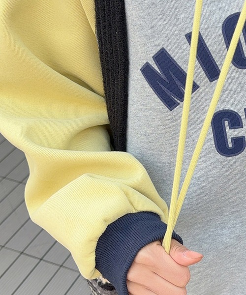 aimoha（アイモハ）の「カラーブロックパーカー（パーカー・レディース・ブルー/グレー/イエロー・FREE）」の13枚目の写真