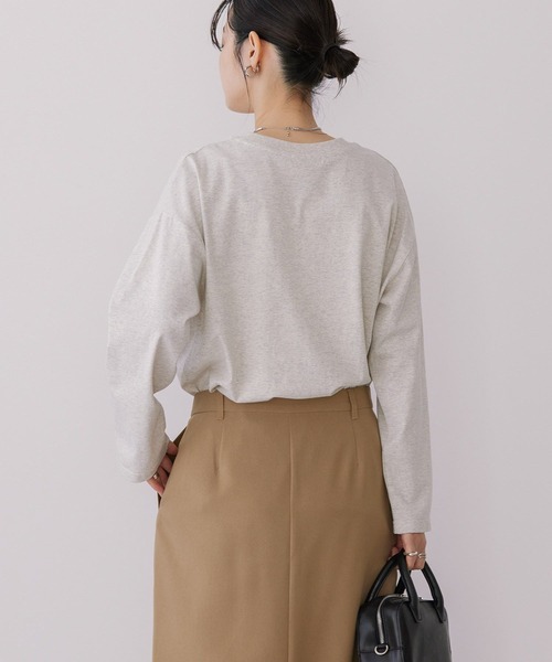 AMERICAN HOLIC(アメリカンホリック)の「サークルロゴプリントロングTシャツ(Tシャツ/カットソー・レディース・チャコールグレー/ホワイト系その他/オフホワイト・M/L)」の5枚目の写真