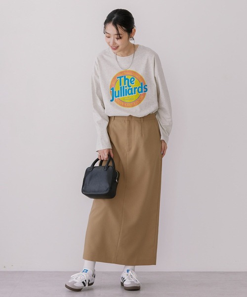 AMERICAN HOLIC(アメリカンホリック)の「サークルロゴプリントロングTシャツ(Tシャツ/カットソー・レディース・チャコールグレー/ホワイト系その他/オフホワイト・M/L)」の6枚目の写真