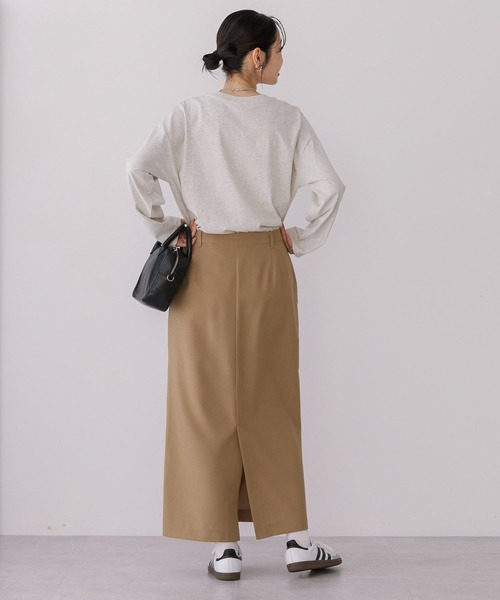 AMERICAN HOLIC(アメリカンホリック)の「サークルロゴプリントロングTシャツ(Tシャツ/カットソー・レディース・チャコールグレー/ホワイト系その他/オフホワイト・M/L)」の7枚目の写真