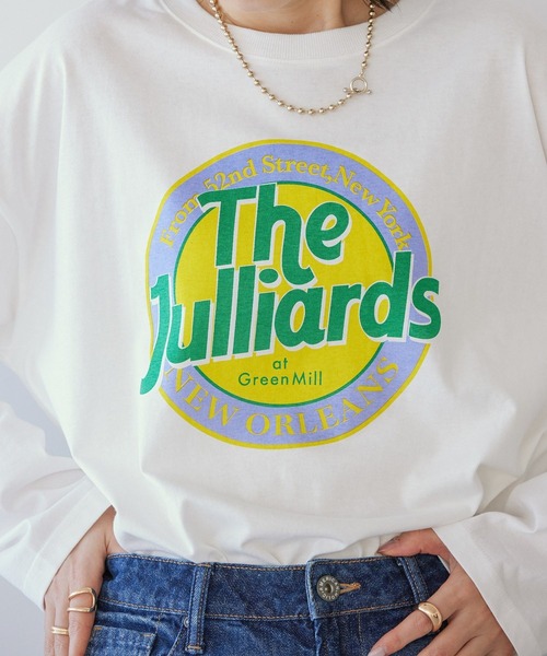 AMERICAN HOLIC(アメリカンホリック)の「サークルロゴプリントロングTシャツ(Tシャツ/カットソー・レディース・チャコールグレー/ホワイト系その他/オフホワイト・M/L)」の8枚目の写真