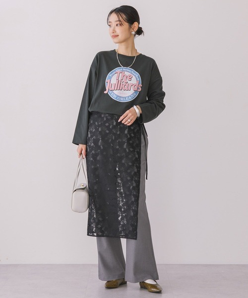 AMERICAN HOLIC(アメリカンホリック)の「サークルロゴプリントロングTシャツ(Tシャツ/カットソー・レディース・チャコールグレー/ホワイト系その他/オフホワイト・M/L)」の14枚目の写真