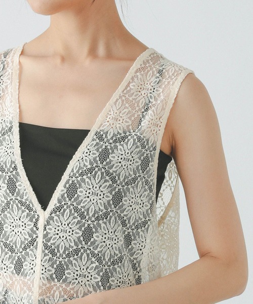 GLOBAL WORK（グローバルワーク）の「2WAYレースワンピース/286005（ワンピース・レディース・アイボリー/ブラック・MEDIUM/LARGE）」の16枚目の写真