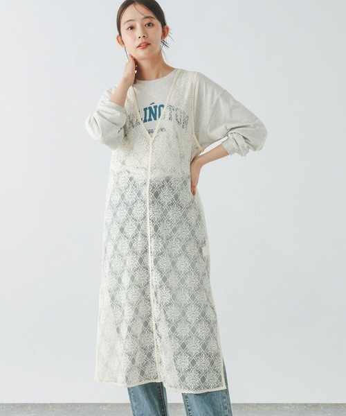 GLOBAL WORK（グローバルワーク）の「2WAYレースワンピース/286005（ワンピース・レディース・アイボリー/ブラック・MEDIUM/LARGE）」の12枚目の写真