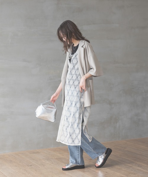 GLOBAL WORK（グローバルワーク）の「2WAYレースワンピース/286005（ワンピース・レディース・アイボリー/ブラック・MEDIUM/LARGE）」の6枚目の写真