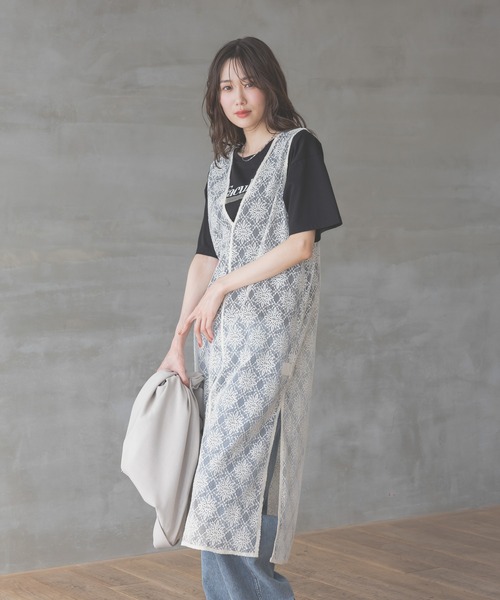 GLOBAL WORK（グローバルワーク）の「2WAYレースワンピース/286005（ワンピース・レディース・アイボリー/ブラック・MEDIUM/LARGE）」の8枚目の写真
