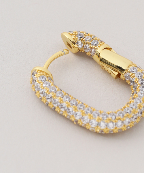 Luv Aj(ラブエージェー)の「LUV AJ XL(ラヴエージェイ) PAVE CHAIN LINK HOOP(ピアス(両耳用)・レディース・シルバー/ゴールド・FREE)」の6枚目の写真