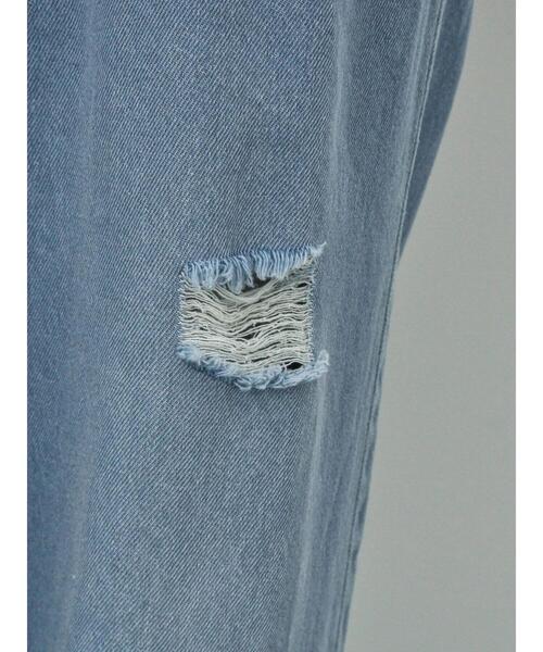 Samansa Mos2 blue(サマンサモスモスブルー)の「【ECO DENIM】ウエストフリルパンツ(その他パンツ・レディース・ブルー/グレー/サックスブルー・F)」の17枚目の写真