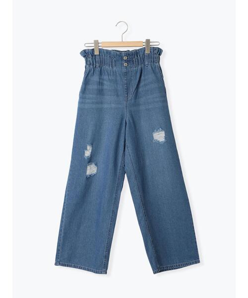 Samansa Mos2 blue(サマンサモスモスブルー)の「【ECO DENIM】ウエストフリルパンツ(その他パンツ・レディース・ブルー/グレー/サックスブルー・F)」の5枚目の写真