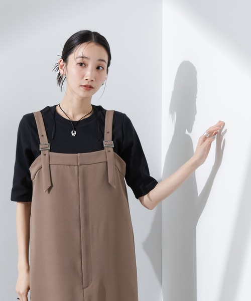 NANO universe（ナノユニバース）の「UVカット抗菌防臭吸水速乾イージーケアリブ半袖（Tシャツ/カットソー・レディース・ブラック/ホワイト/ベージュ・FREE）」の21枚目の写真