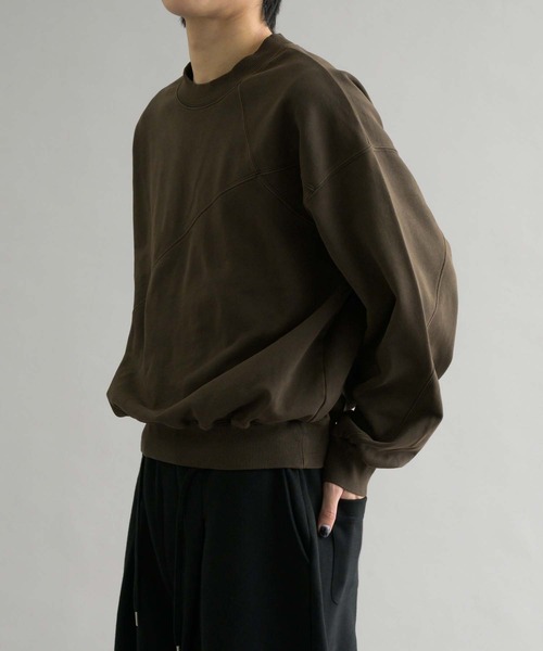 EPNK(イーピーエヌケー)の「【EPNK】Pigment cropped sweat shirt / ピグメントクロップドスウェットシャツ(スウェット・メンズ・ブラック/ダークブラウン・SMALL/LARGE/MEDIUM)」の22枚目の写真