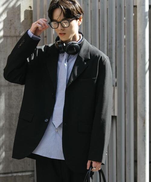 SENSE OF PLACE by URBAN RESEARCH（センスオブプレイスバイアーバンリサーチ）の「『ユニセックス』『セットアップ対応』 CARREMANテーラードジャケット（その他アウター・メンズ・チャコールグレー/ブラック・MEDIUM/LARGE）」の2枚目の写真