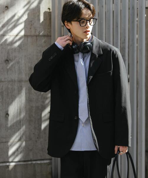 SENSE OF PLACE by URBAN RESEARCH（センスオブプレイスバイアーバンリサーチ）の「『ユニセックス』『セットアップ対応』 CARREMANテーラードジャケット（その他アウター・メンズ・チャコールグレー/ブラック・MEDIUM/LARGE）」の7枚目の写真