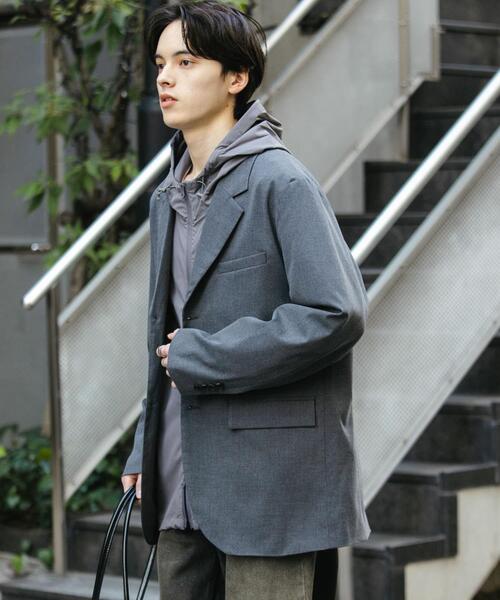 SENSE OF PLACE by URBAN RESEARCH（センスオブプレイスバイアーバンリサーチ）の「『ユニセックス』『セットアップ対応』 CARREMANテーラードジャケット（その他アウター・メンズ・チャコールグレー/ブラック・MEDIUM/LARGE）」の16枚目の写真