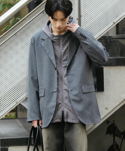 SENSE OF PLACE by URBAN RESEARCH（センスオブプレイスバイアーバンリサーチ）の「『ユニセックス』『セットアップ対応』 CARREMANテーラードジャケット（その他アウター・メンズ・チャコールグレー/ブラック・MEDIUM/LARGE）」の17枚目の写真