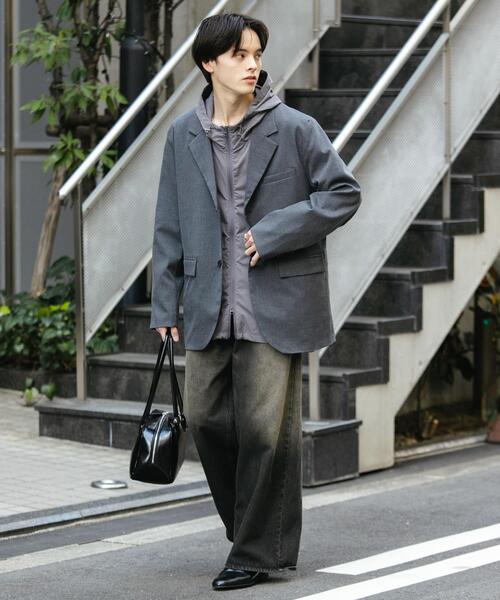 SENSE OF PLACE by URBAN RESEARCH（センスオブプレイスバイアーバンリサーチ）の「『ユニセックス』『セットアップ対応』 CARREMANテーラードジャケット（その他アウター・メンズ・チャコールグレー/ブラック・MEDIUM/LARGE）」の18枚目の写真