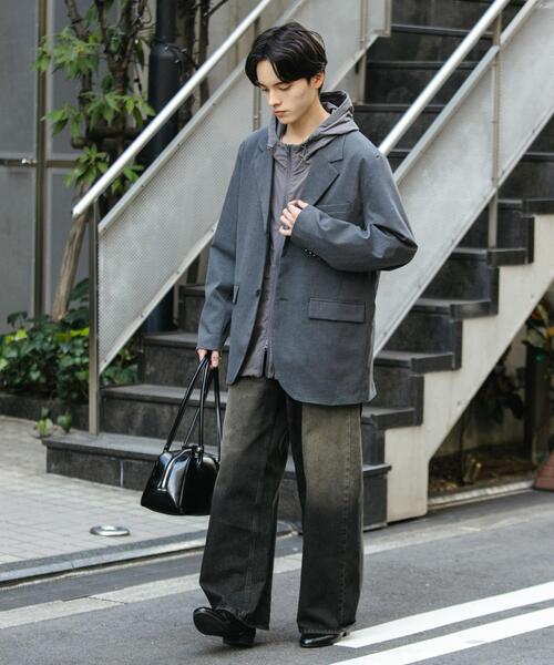 SENSE OF PLACE by URBAN RESEARCH（センスオブプレイスバイアーバンリサーチ）の「『ユニセックス』『セットアップ対応』 CARREMANテーラードジャケット（その他アウター・メンズ・チャコールグレー/ブラック・MEDIUM/LARGE）」の19枚目の写真