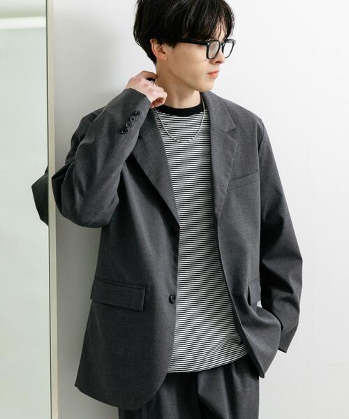 SENSE OF PLACE by URBAN RESEARCH（センスオブプレイスバイアーバンリサーチ）の「『ユニセックス』『セットアップ対応』 CARREMANテーラードジャケット（その他アウター・メンズ・チャコールグレー/ブラック・MEDIUM/LARGE）」の20枚目の写真