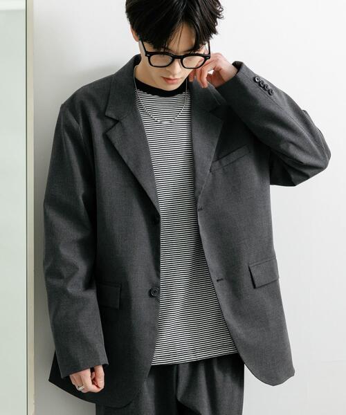 SENSE OF PLACE by URBAN RESEARCH（センスオブプレイスバイアーバンリサーチ）の「『ユニセックス』『セットアップ対応』 CARREMANテーラードジャケット（その他アウター・メンズ・チャコールグレー/ブラック・MEDIUM/LARGE）」の21枚目の写真