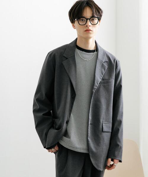 SENSE OF PLACE by URBAN RESEARCH（センスオブプレイスバイアーバンリサーチ）の「『ユニセックス』『セットアップ対応』 CARREMANテーラードジャケット（その他アウター・メンズ・チャコールグレー/ブラック・MEDIUM/LARGE）」の15枚目の写真