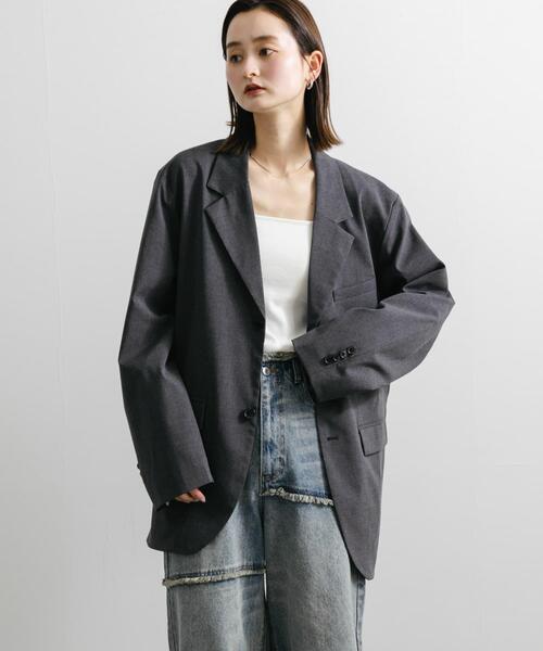 SENSE OF PLACE by URBAN RESEARCH（センスオブプレイスバイアーバンリサーチ）の「『ユニセックス』『セットアップ対応』 CARREMANテーラードジャケット（その他アウター・メンズ・チャコールグレー/ブラック・MEDIUM/LARGE）」の19枚目の写真