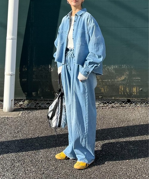 notch.（ノッチ）の「【notch.by KR 】カットオフデニムシャツ（シャツ/ブラウス・レディース・ブルー/ネイビー/ダークネイビー・M）」の15枚目の写真